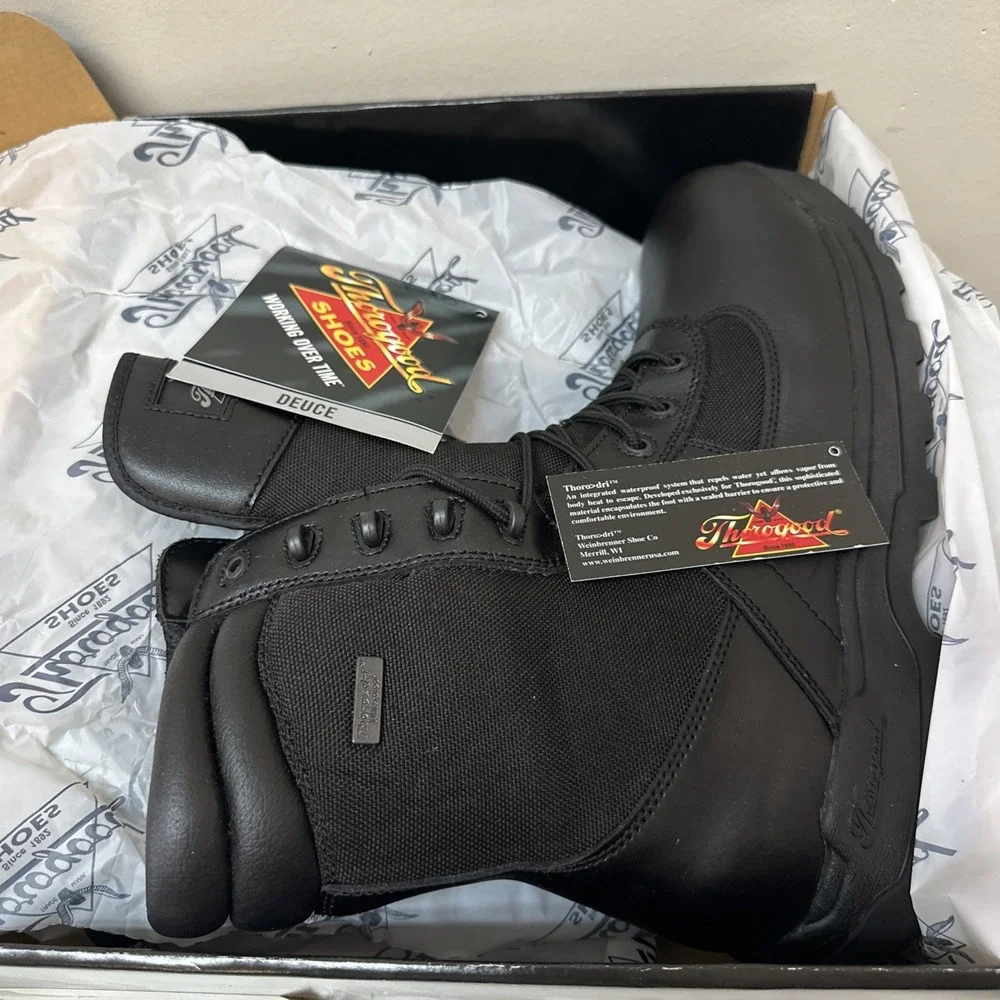 Thorogood 834-6189 Lightweight Waterproof Commando Deuce Black Boots Men's 14 W